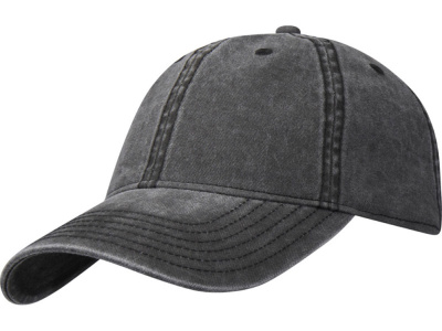 Графтон 6-панельная промытая кепка, черный