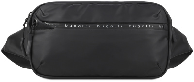 Сумка на пояс BUGATTI БЛАНК | BLANC, чёрная, тарпаулин/полиэстер, 26х5,5х13,5 см