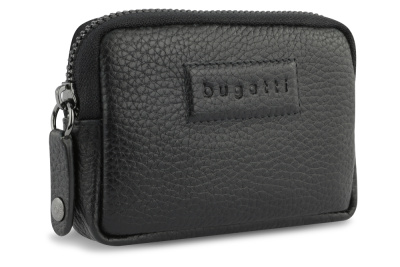 Ключница BUGATTI ЭЛЬЗА | ELSA, с защитой данных RFID, чёрная, воловья кожа/полиэстер, 11х2х7 см