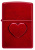 Зажигалка ZIPPO Stamped Heart Design с покрытием Candy Apple Red™, латунь/сталь,красная,глянцевая, 38x13x57мм