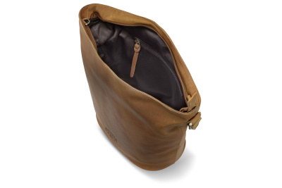 Сумка через плечо KLONDIKE RUSH «Samantha», натуральная кожа в коньячном цвете, 40 х 32,5 х 15,5 см