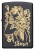 Зажигалка ZIPPO Skull Design с покрытием Black Matte, латунь/сталь, черная, 38x13x57 мм