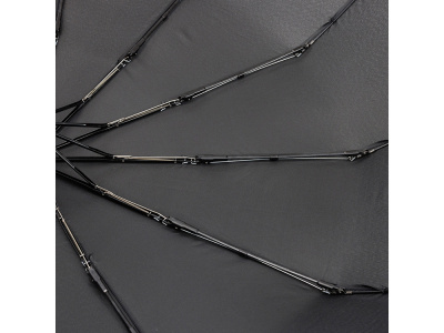 Зонт складной мужской TORBER, автомат, 3 сложения, черный, каркас сталь/файбергласс, эпонж, пластиковая ручка, диаметр 103 см