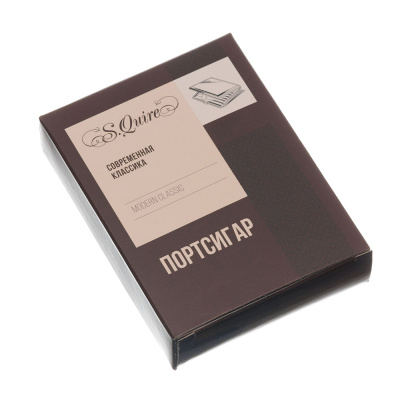 Портсигар S.Quire, сталь+искусственная кожа, черный цвет, гладкий, 74*95*18 мм