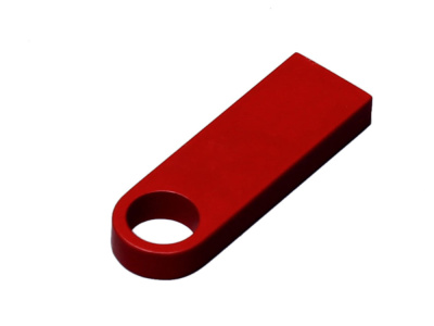 USB 2.0-флешка на 512 Мбайт с мини чипом и круглым отверстием, красный , размер 512МБ