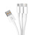 Дата-кабель 3 в 1: micro USB, USB-C, Ligthning, 1.2м, белый, Deppa