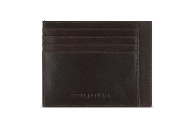 Портмоне для кредитных карт BUGATTI НЕАПОЛЬ | NEAPLES, с защитой данных RFID, коричневое, натуральная воловья кожа, 11,5х0,5х9 см