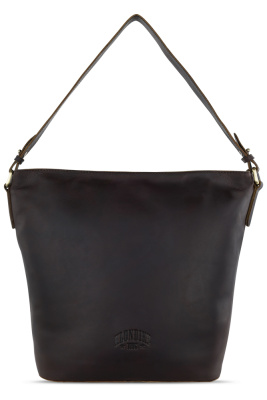 Сумка через плечо KLONDIKE RUSH «Samantha», натуральная кожа в темно-коричневом цвете, 40х32,5х15,5