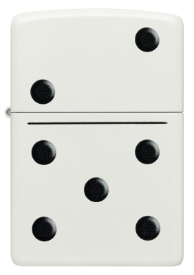 Зажигалка ZIPPO Domino Design с покрытием White Matte, латунь/сталь, белая, матовая, 38x13x57 мм