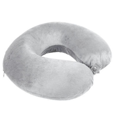Подушка дорожная  "SOFT"; memory foam, микрофибра,серый