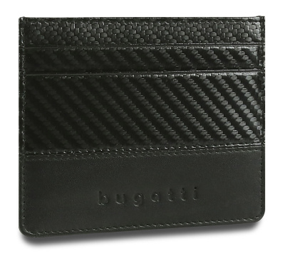 Портмоне для кредитных карт BUGATTI КОМЕТА | COMET, с защитой данных RFID, черное, натуральная воловья кожа, 10,2х0,2х8,2 см