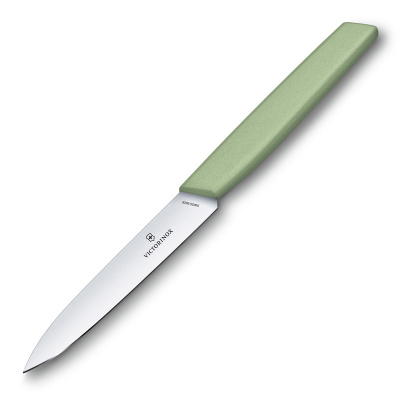 Нож для овощей VICTORINOX Swiss Modern, 10 см, нержавеющая сталь / синтетический материал, зелёный