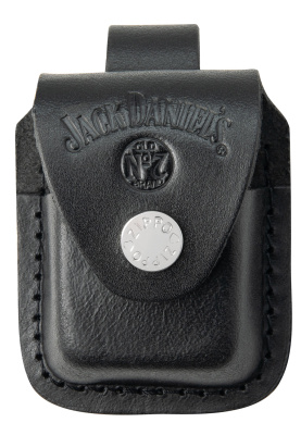 Набор ZIPPO Джек Дэниэлс | Jack Daniels®: зажигалка с черным матовым покрытием | Black Matte и кожаный чехол в подарочной коробке