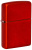 Зажигалка ZIPPO Classic с покрытием Metallic Red, латунь/сталь, красная, матовая, 38x13x57 мм