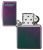 Зажигалка ZIPPO Логотип с зелено-фиолетовым покрытием | Logo Iridescent, латунь/сталь, фиолетовая, матовая, 38x13x57 мм