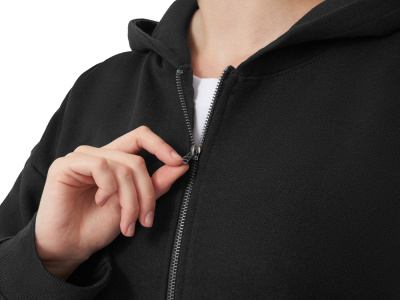 Толстовка оверсайз с капюшоном на молнии Monaco, черный , размер XL-2XL