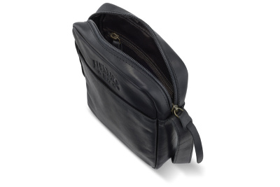 Сумка через плечо KLONDIKE RUSH «Faye», натуральная кожа в черном цвете, 18 х 21 х 4,5 см