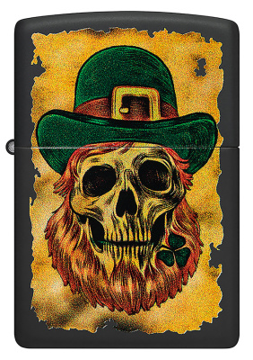 Зажигалка ZIPPO Lucky Map с покрытием Black Matte, латунь/сталь, черная, 38x13x57 мм