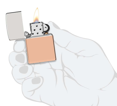 Зажигалка ZIPPO Bimetal с двойным металлическим покрытием, медь/латунь/сталь, медная, 38x13x57 мм