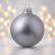 Стеклянный елочный шар Christmas bauble, серебро, металлик, с серебристым колпачком в черной коробке
