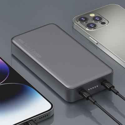 Внешний АКБ NRG Turbo S 20000 mAh, 20Вт, графит, Deppa , размер 20000 mAh