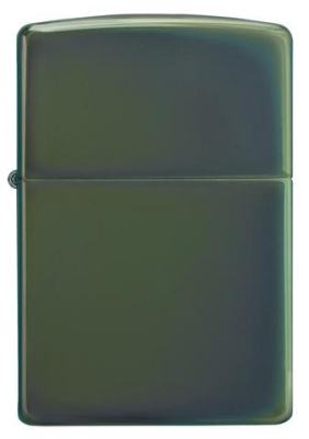 Зажигалка ZIPPO классическая с глянцевым зеленым покрытием | Classic High Polish Green, латунь/сталь, зелёная, глянцевая, 38x13x57 мм