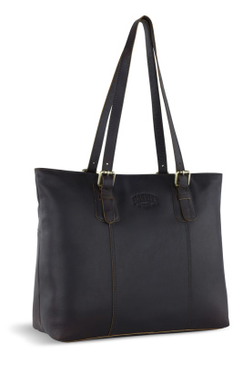 Сумка женская KLONDIKE RUSH «Lily»,натуральная кожа в темно-коричневом цвете, 42,5 х 29 х 13 см