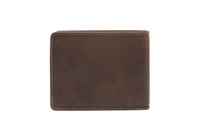 Бумажник KLONDIKE «John», натуральная кожа в темно-коричневом цвете, 11,5 х 9 см