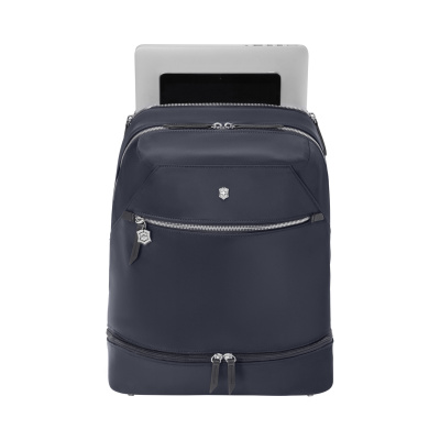 Рюкзак VICTORINOX Victoria Signature Deluxe Backpack, синий, нейлон/кожа, 32x18x39 см