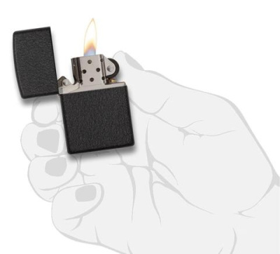 Зажигалка ZIPPO Classic с покрытием Black Crackle™, латунь/сталь, чёрная, матовая, 38x13x57 мм