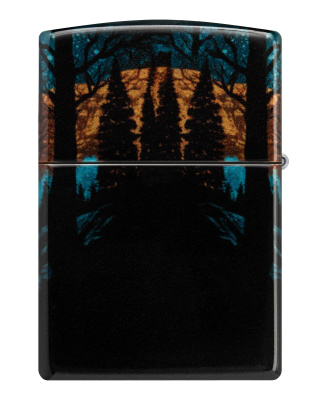 Зажигалка ZIPPO Moonlight Wolf Design с покрытием 540 Tumbled Chrome, латунь/сталь, разноцветная, 38x13x57 мм