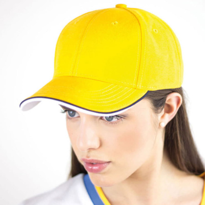 Бейсболка "PIPING SANDWICH", 6 клиньев, металлическая застежка, черный; 100% хлопок, 320 г/м2