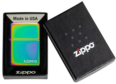 Зажигалка ZIPPO Логотип с разноцветным покрытием | Logo Multi Color, латунь/сталь, разноцветная, глянцевая, 38x13x57 мм
