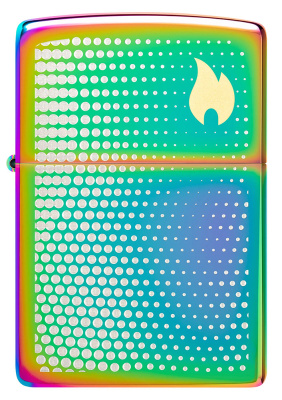 Зажигалка ZIPPO Точечная матрица с разноцветным покрытием | Dot Matrix Multi Color, латунь/сталь, разноцветная, глянцевая, 38x13x57 мм