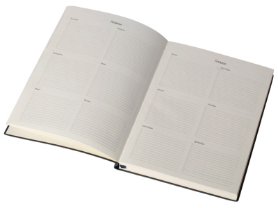 Бизнес блокнот Supreme с вставкой из софт-тача, гибкая обложка, 128 листов, синий