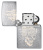 Зажигалка ZIPPO Замок черепа с покрытием матовый хром | Skull Castle Design Brushed Chrome, латунь/сталь, серебристая, 38x13x57 мм