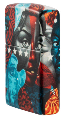 Зажигалка ZIPPO Тристан Итон с матовым покрытием на 540° | Tristan Eaton 540 Matte, латунь/сталь, разноцветная, 38x13x57 мм