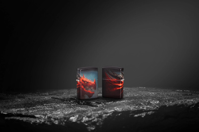 Зажигалка ZIPPO Dragon Design с покрытием 540 Matte, латунь/сталь, черная, 38x13x57 мм