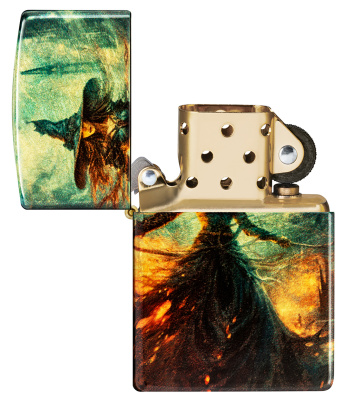 Зажигалка ZIPPO Fire Mage с покрытием 540 Tumbled Brass, латунь/сталь, разноцветная, 38x13x57 мм