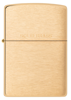 Зажигалка ZIPPO классическая с покрытием матовая латунь | Classic Brushed Brass, латунь/сталь, золотистая, матовая, 38x13x57 мм