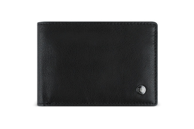 Портмоне BUGATTI ЧЕРНАЯ МАГИЯ | BLACK MAGIC, с защитой данных RFID, черное, натуральная кожа козы, 10х2х7 см