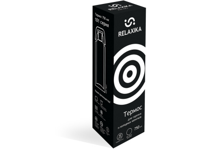 Термос Relaxika 101 (0,75 литра), черный (без лого) , размер 750
