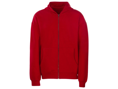 Толстовка оверсайз с капюшоном на молнии Monaco, красный , размер XS-S