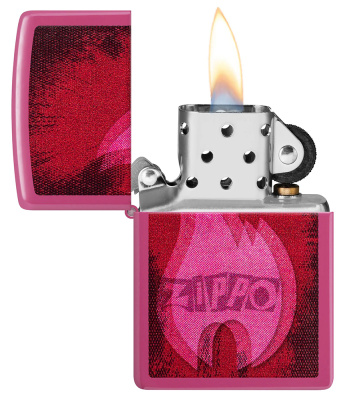 Зажигалка ZIPPO Пульсация с ярко-розовым покрытием | Pulse Frequency, латунь/сталь, малиновая, глянцевая, 38x13x57 мм