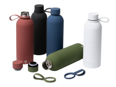 Термобутылка из переработанной нержавеющей стали 500 мл Сивас (SIVAS), темно- зеленый