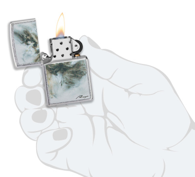 Зажигалка ZIPPO Luis Royo с покрытием Street Chrome, латунь/сталь, серебристая, 38x13x57 мм