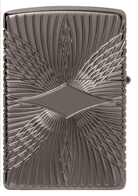 Зажигалка ZIPPO Armor® с покрытием Black Ice®, латунь/сталь, чёрная, 38x13x57 мм