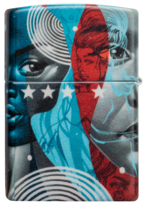 Зажигалка ZIPPO Тристан Итон с матовым покрытием на 540° | Tristan Eaton 540 Matte, латунь/сталь, разноцветная, 38x13x57 мм