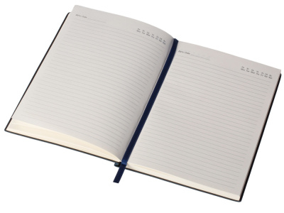 Бизнес блокнот Supreme с вставкой из софт-тача, гибкая обложка, 128 листов, синий