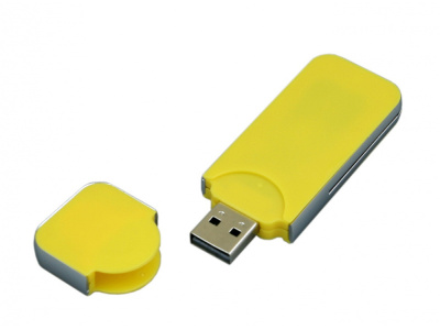 USB-флешка на 64 ГБ в стиле I-phone, прямоугольнй формы, желтый , размер 64ГБ